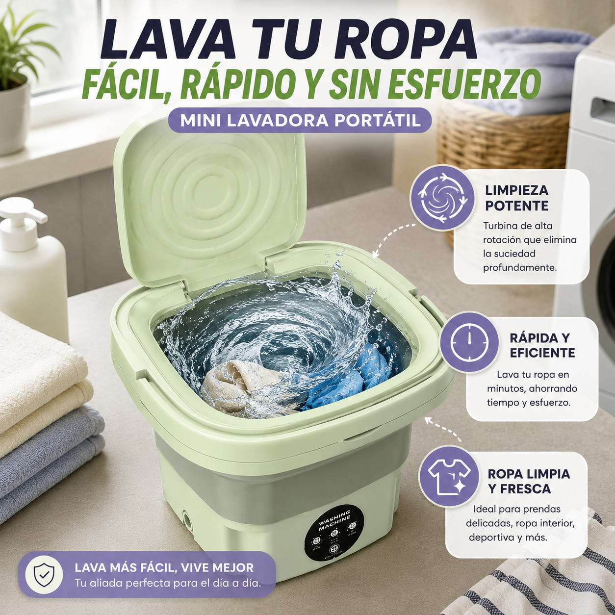 LavaFácil™ (Mini Lavadora Portátil)