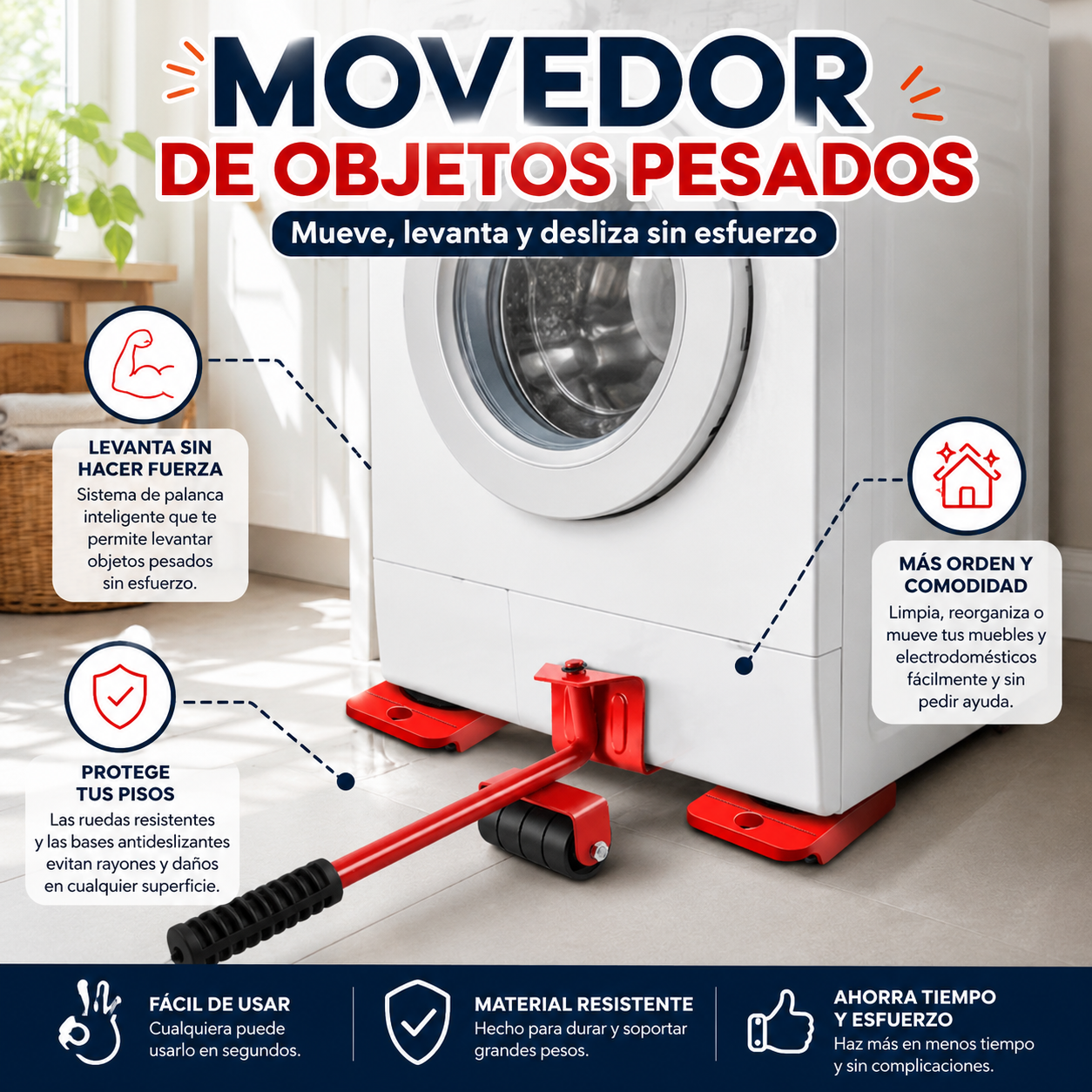 MueveFácil™ Movedor de objetos pesados