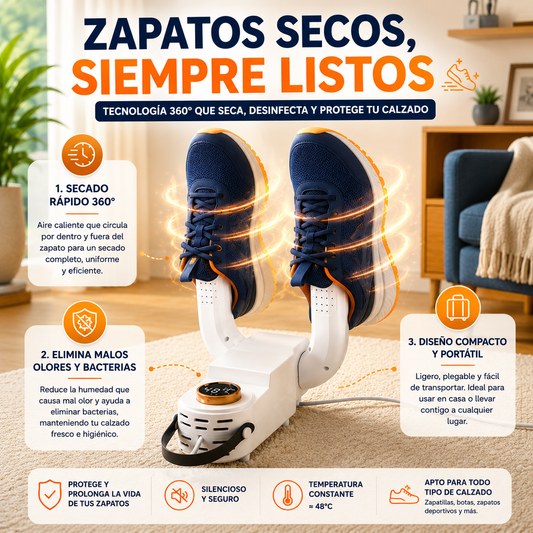 DryStep™  (Secador Inteligente de Zapatos 360°)
