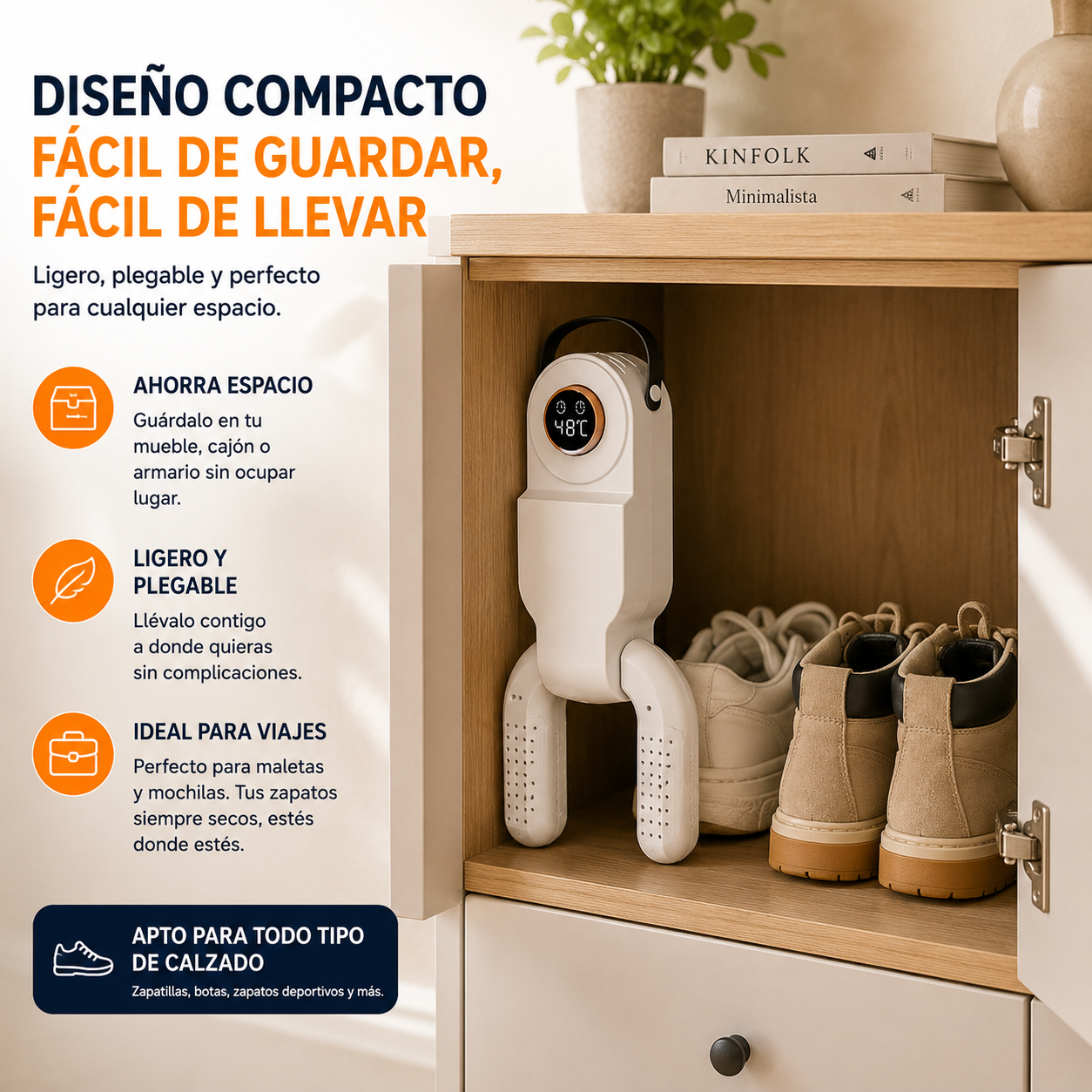 DryStep™  (Secador Inteligente de Zapatos 360°)